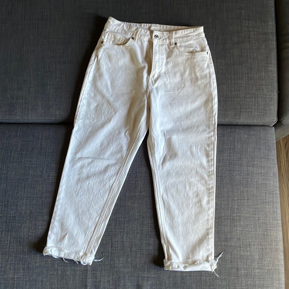 H&M Ecru Mom Jeans